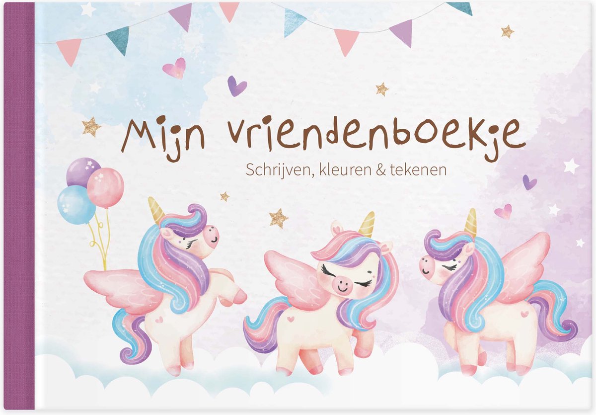 Writemoments - vriendenboekje unicorn - invullen, kleuren & tekenen - meisje