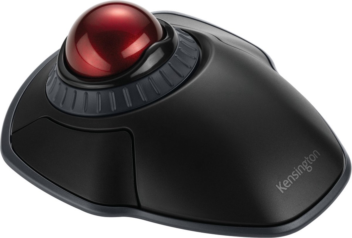 Kensington Orbit Draadloze Trackball Muis met Scrollring - Zwart/Rood