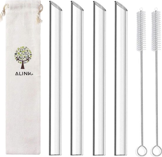 Duurzame Rietjes van Glas 20 cm Set van 5 Doli herbruikbaar en eco