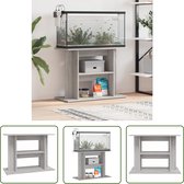 The Living Store Support pour Aquarium Chêne Sonoma Grijs - 80 x 35 x 60 cm - Matériau de Haute Qualité