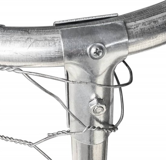 Chenil The Living Store - Acier galvanisé - 600x300x150 cm - Avec toit - Argent