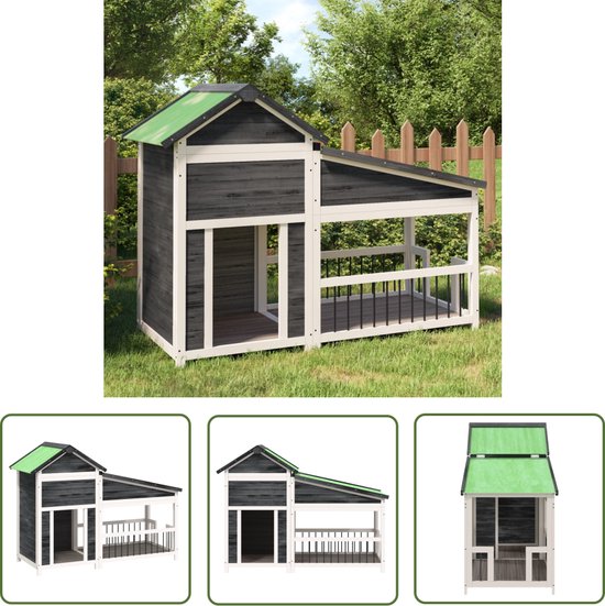 Hondenhok Dogvilla 60, kunststof, 58 x 48 x 44 cm, grijs