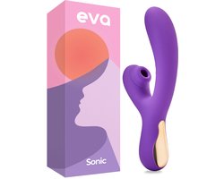 Eva® Sonic - Luxe - Fluisterstille Luchtdruk Vibrator voor Vrouwen - 2-in-1 G-spot & Clitoris Stimulator - 18 Standen - USB Oplaadbaar - Sex Toys voor Vrouwen - Lavender Purple
