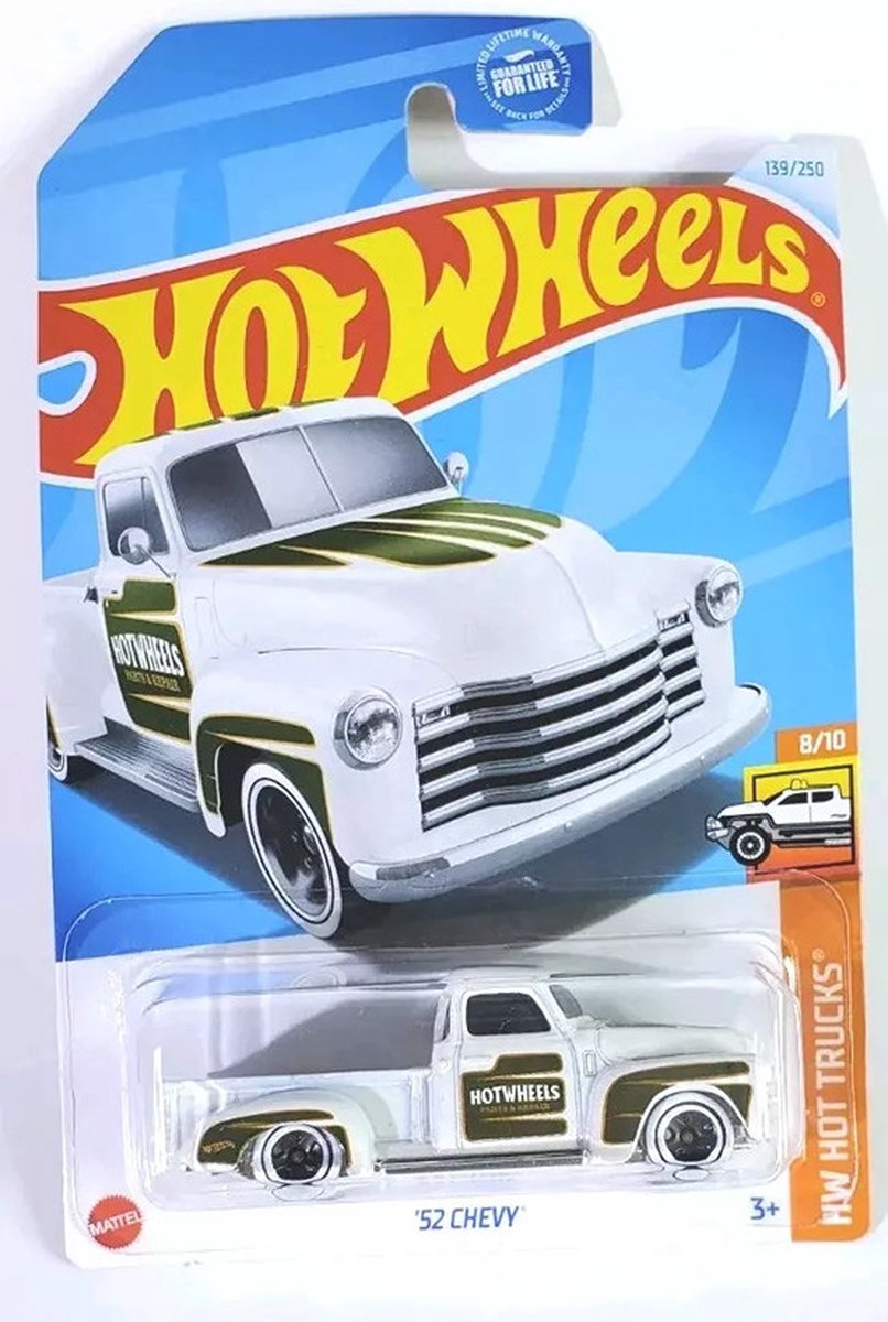HOT WHEELS '52 CHEVY WHITE 139/250 1:64 HW HOT TRUCKS 8/10