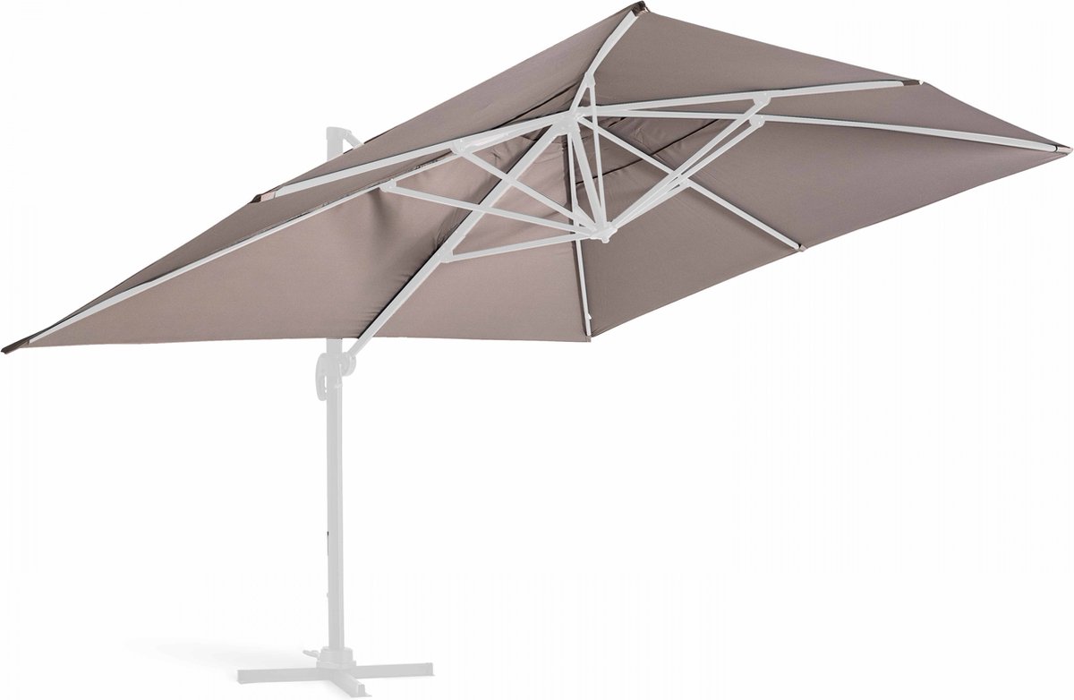Oviala - Schaduwdoek voor een 4x3m zweefparasol in taupe - Caserta