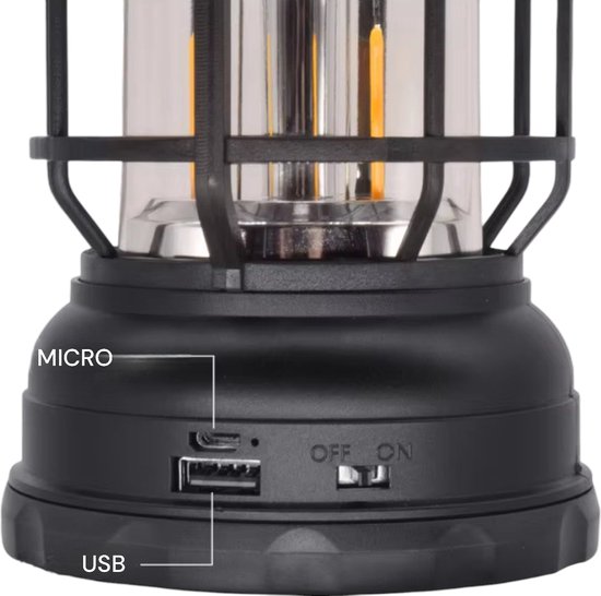 Orion Store - Multifunctionele Oplaadbare Bluetooth Campinglamp , kamperen, klimmen, picknicken, dimbare multifunctionele tentlamp, LED-verlichting, Bluetooth-audiofunctie en een USB-oplaaduitgang , 1200mAh batterij, 115mm*115mm*160 mm. Zwart van Orion — afbeelding 4