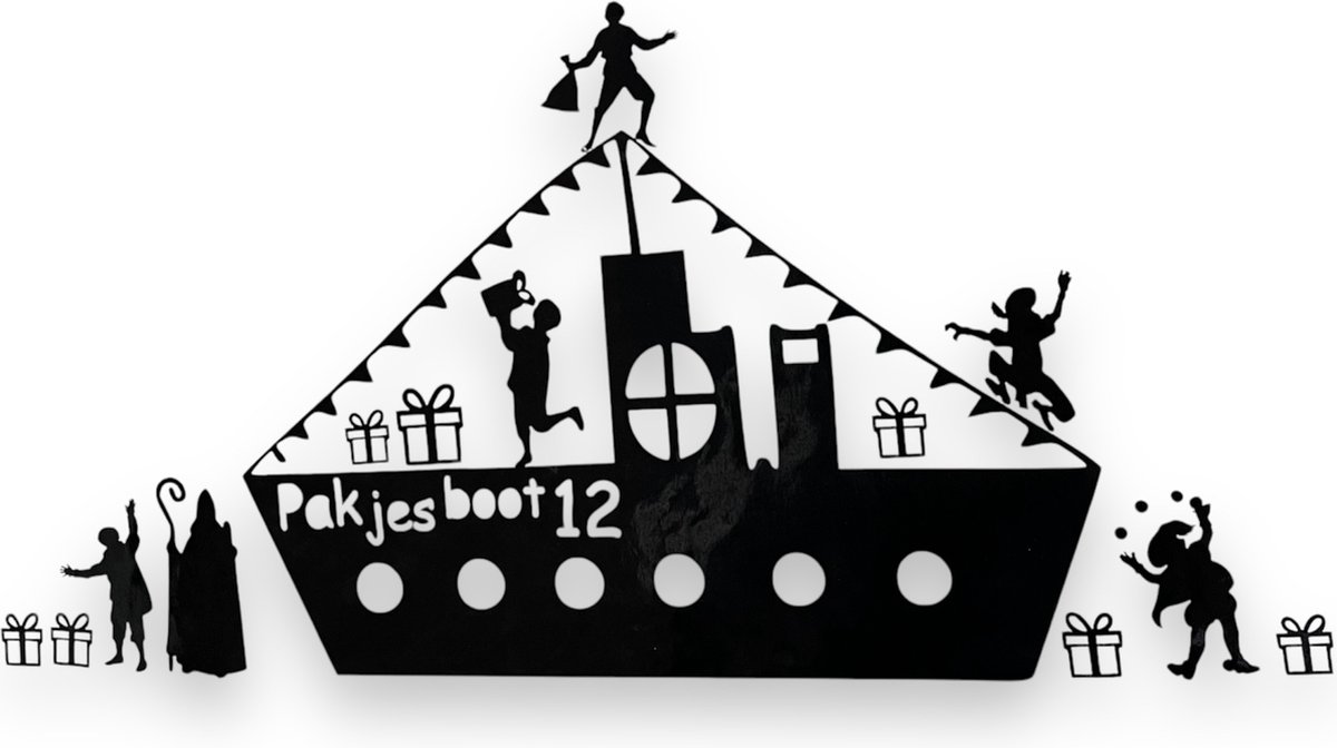 Sinterklaas Stoomboot raamfolie herbruikbaar