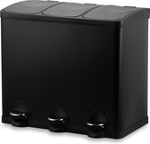 Bol.com Bayt Prullenbak - Prullenbak 60 Liter - Vuilnisbak 60 liter - Pedaalemmer 60 Liter - Prullenbak 3 vakken - Prullenbak Af... aanbieding