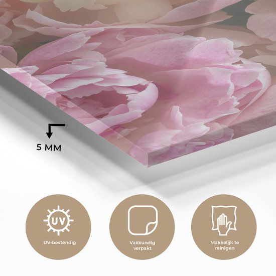 MuchoWow® Peinture sur verre 90x120 cm - Peinture sur verre acrylique - Vintage - Fleurs - Roses - Nature - Photo sur verre - Décoration murale salon - Décoration murale chambre - Peintures