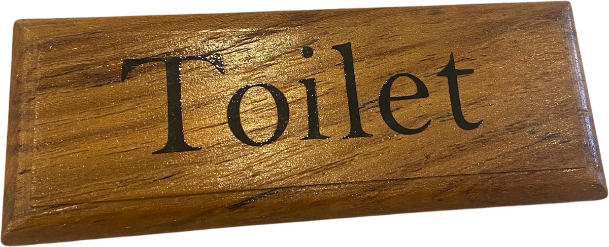 Teak Naambordje 12 x 4,5 cm - Toilet