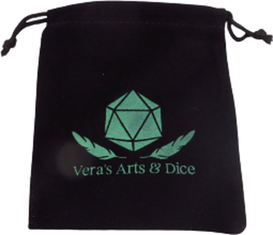 Les arts et les dés de Vera | Set de Dés en métal pour les RPG tels que Dungeons and Dragons | 7 pièces par ensemble | Argent Sunlight | Métal Wit brillant fini avec chiffres jaunes | Avec sac à dés