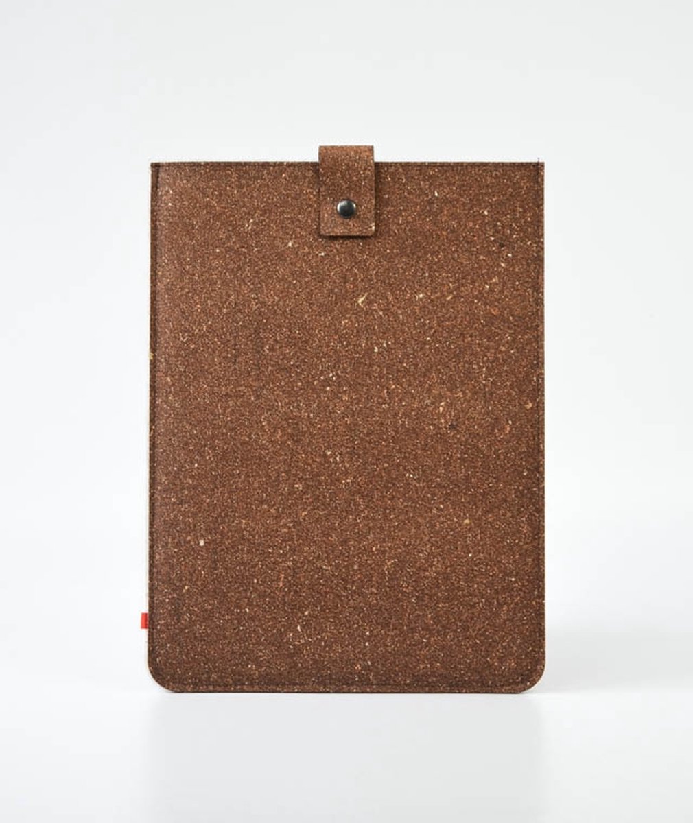 Laptop hoes NOUK -16 inch - Laptopsleeve - Gespikkeld Bruin - Gerecycled leer en gerecycled wolvilt - Duurzaam