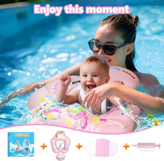 Baby Swim Ring with Canopy - UPF 50+ Sun Protection - Inflatable Pool Float for Babies 6-36 Months van Lobster Pet. — afbeelding 5