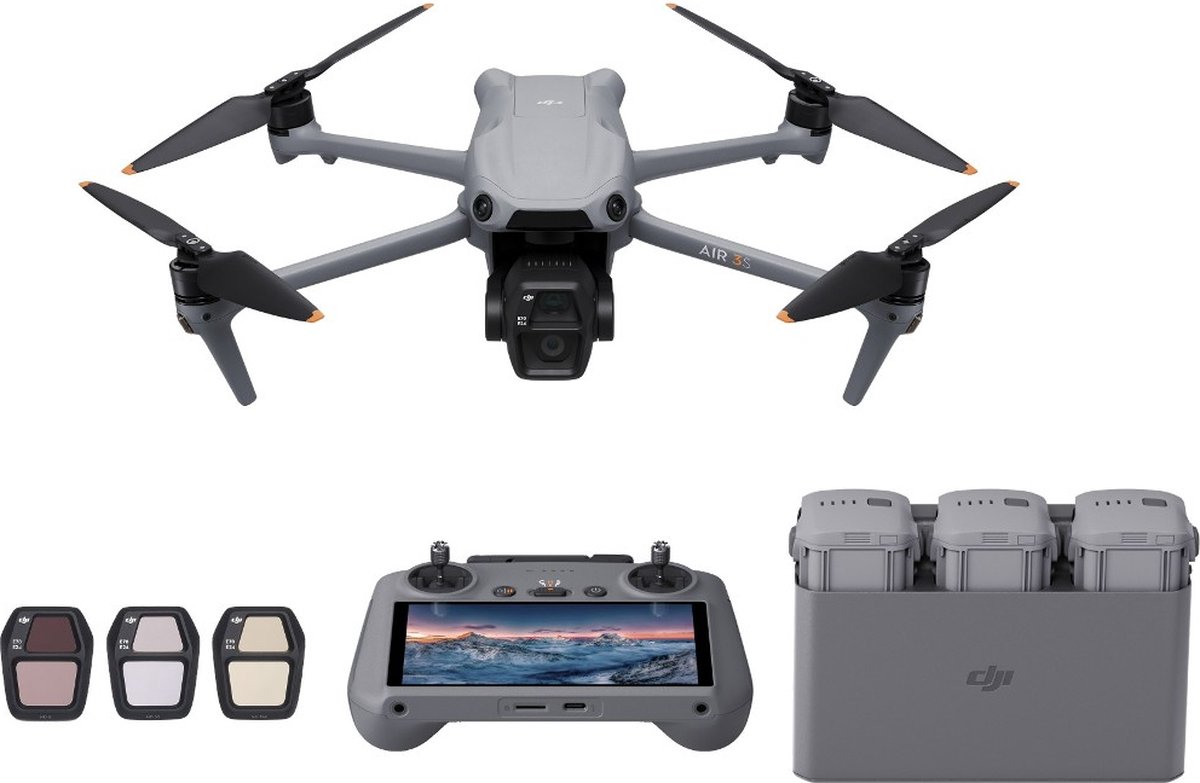 DJI Combo Fly More Air 3S DJI RC 2 Drone Grijs