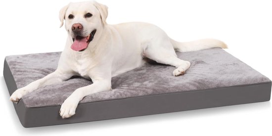 KSIIA Extra groot hondenbed wasbaar, XXL orthopedische hondenkrat bedden met waterdichte afneembare hoes, grote platte hondenmatras antislip onderkant, huisdierbedden voor honden, chocolade 119x73x9