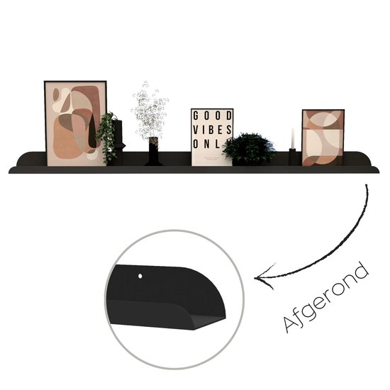 Hoya living - Fotolijstplank Lima - metaal - 120cm - Kleur Zwart