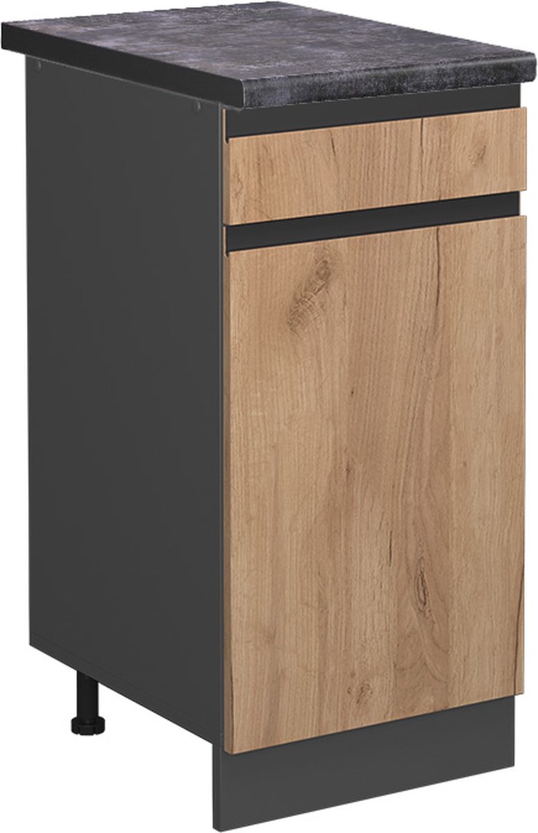 Vicco R-Line Keukenonderkast – 40 cm, WB Antraciet Krachtige eik goud Goudkleurig Eiken/Antraciet