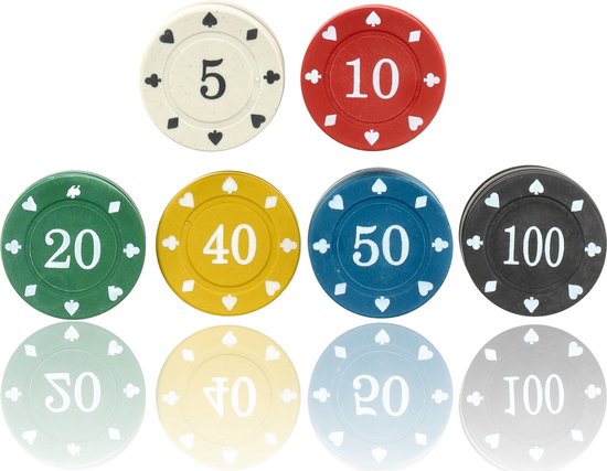 Pokerset - 48 Stuks poker chips - Poker set voor kaartspel, pokerspel en casino - pokerchips voor pokeren