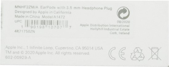 Apple EarPods met 3,5mm headphone jack (koptelefoonaansluiting)