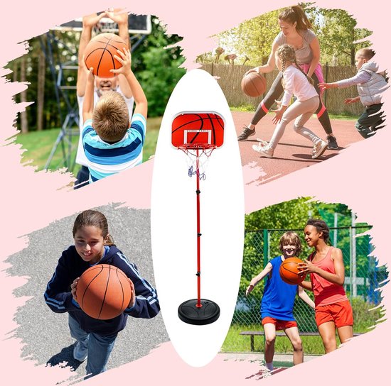 HOMCOM Verstelbare Basketbalstandaard met Wielen 210-260 cm - Voor Buiten & Binnen