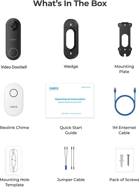 Ariqo Video Deurbel met Camera - Videodeurbel met Wifi - Bedraad en Zonder Abonnement - 180° Groothoek - Persoon Herkenning — afbeelding 2