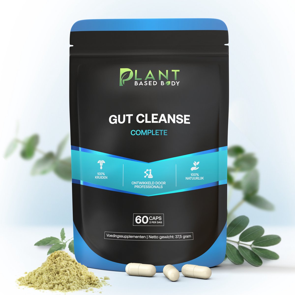 Goedkoopste Plant Based Body - Gut Cleanse - Detox - Colon Cleanse - o.a Psyllium Husk - Senna - Lijnzaad - Aloe Vera - Venkelzaad - Rozenbottel - Natuurlijk - Kruiden - Planten - Obstipatie - Stoelgang - Darmen - Darmreiniging - Darmdetox - 60 Vegan Capsules