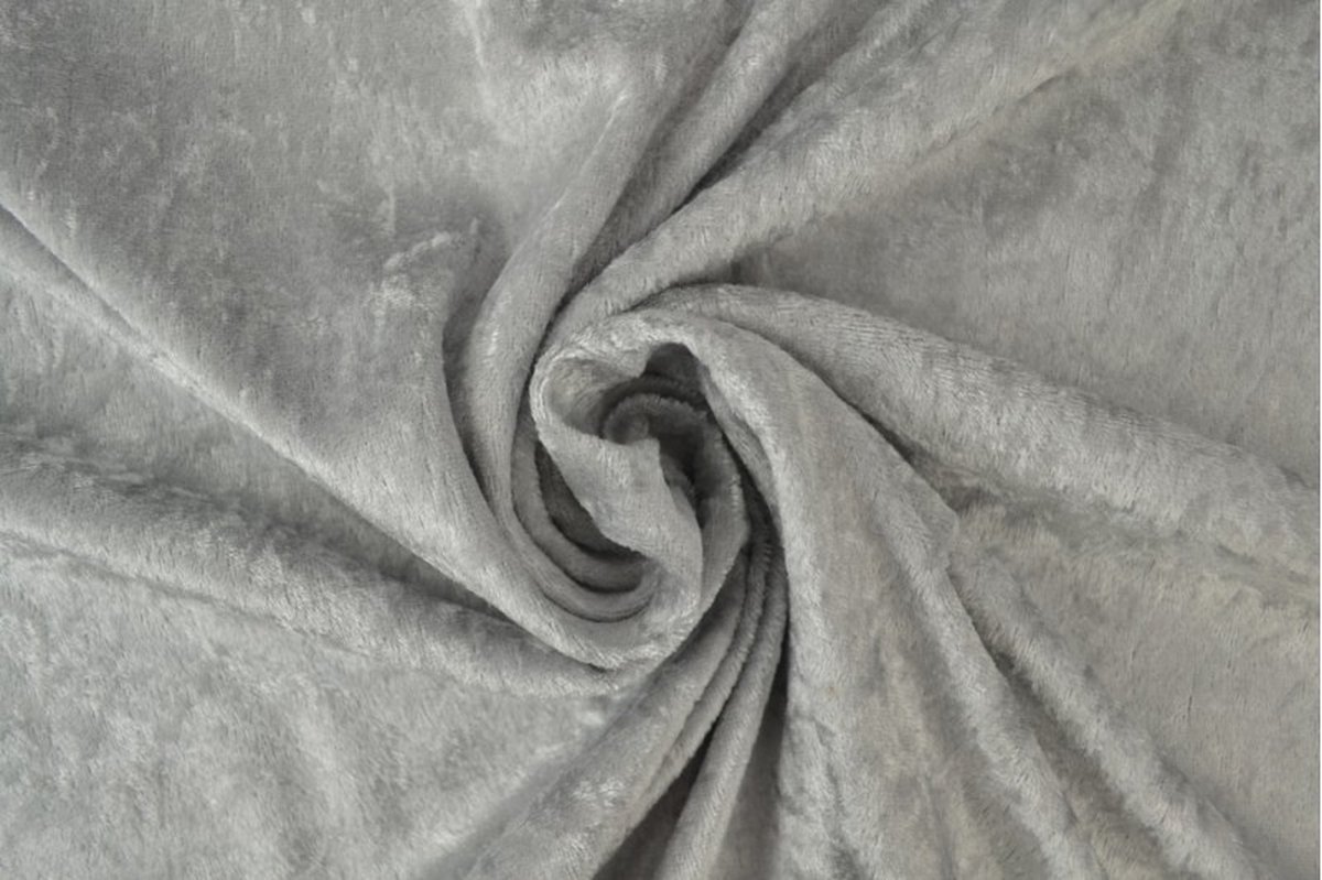 10 meter velours de panne - Zilvergrijs - Crushed velvet - 150cm breed