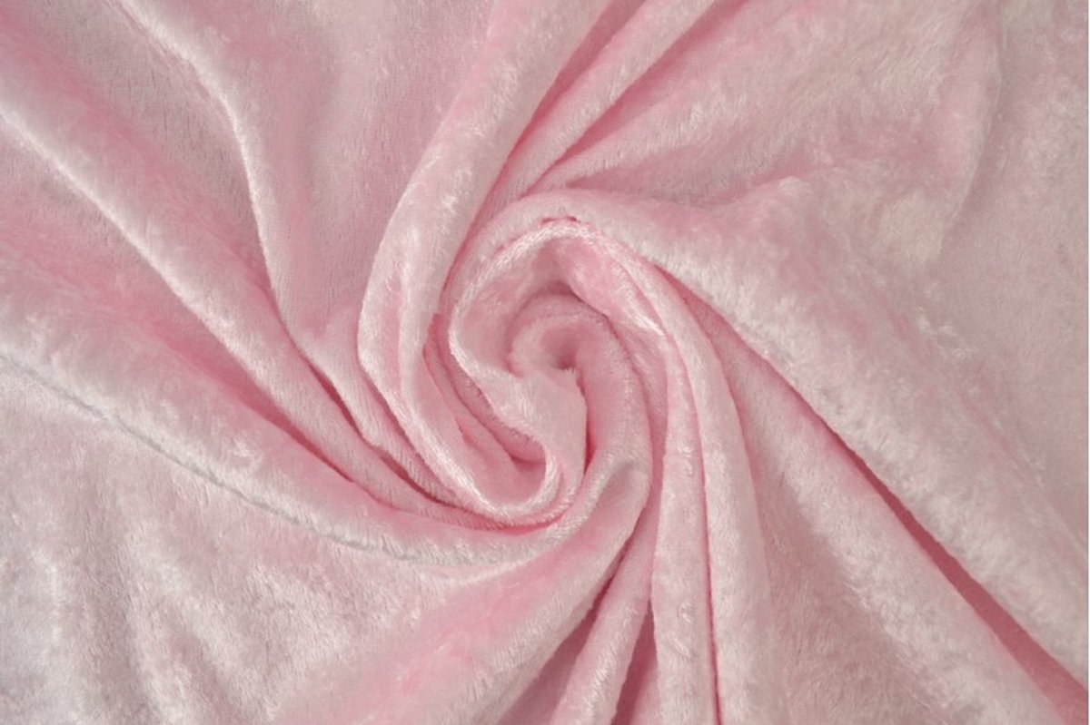 40 meter velours de panne - Lichtroze - Crushed velvet - 150cm breed