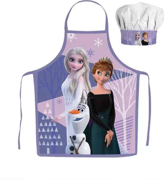Frozen Kokssetje Muts en Schort Elsa Anna en Olaf Kerst Kleur Paars