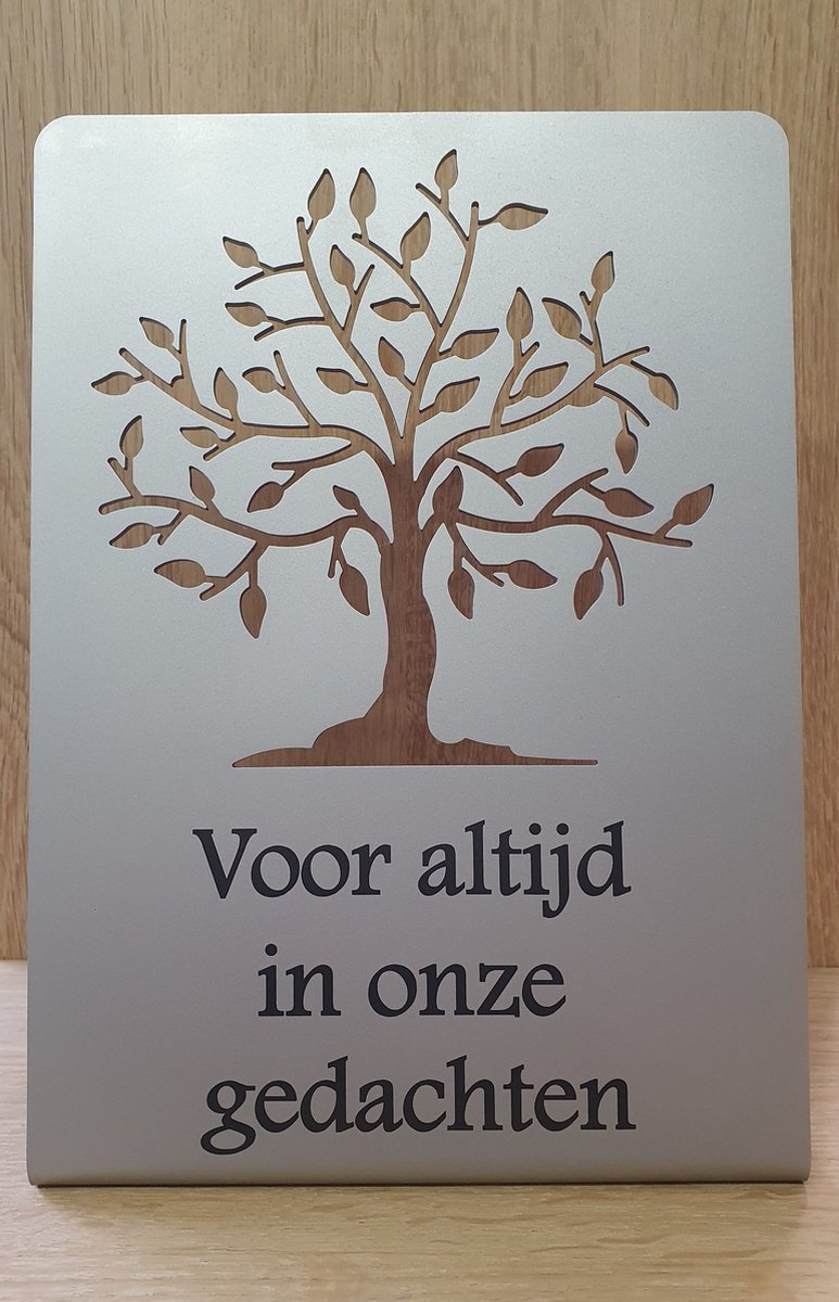 RVS "Boom-Voor Altijd" Rouwdecoratie, grafornament, grafdecoratie, aandenken