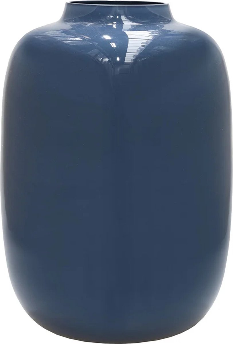 Vase The World Vaas Artic | Small |Blauw | glanzend | mond geblazen glas donker blauw