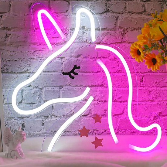 Dicadore - Eenhoorn - Unicorn - Neon Led - Wandlamp - Neon Verlichting - Sfeer Verlichting - Unucorn Neon