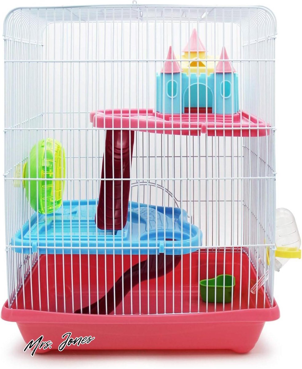 Mrs. Jones hamsterkooi met huis tunnel en trap – willekeurige kleur – 28 x 21 x 31 cm – hamster – knaagdierhuisje . Mrs. Jones hamsterkooi met huis tunnel en trap – willekeurige kleur – 28 x 21 x 31 cm – hamster – knaagdierhuisje .
