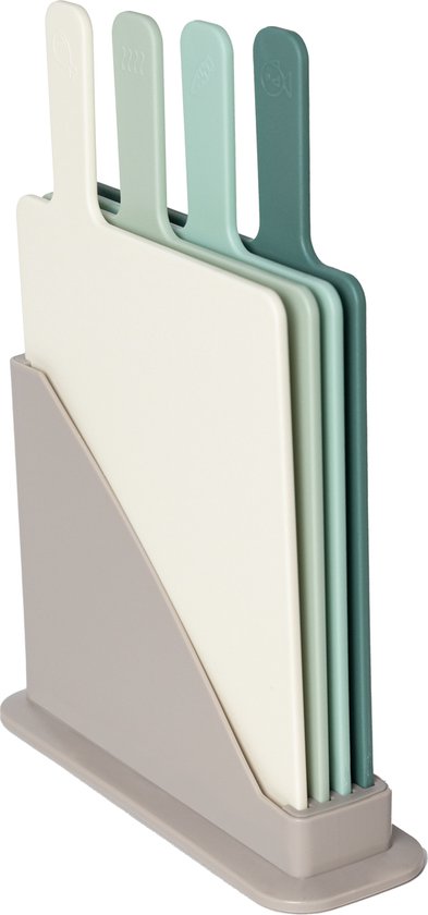 Ensemble de planches à découper 4 pièces, ensemble de planches à découper avec support de planche à découper en plastique