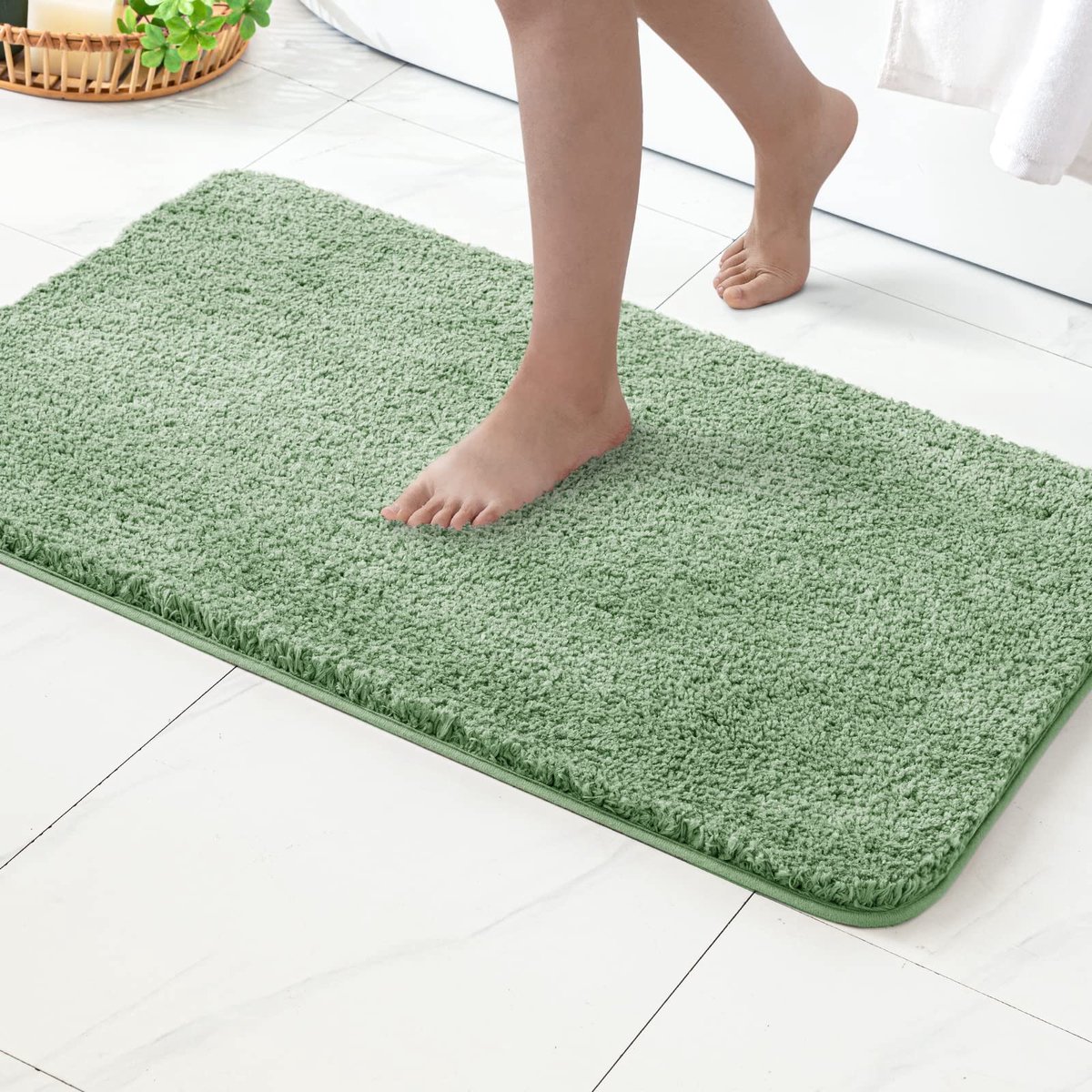 JGS ® Extra Zachte Groene Badmat met Antislip en Hoog Absorberend Vermogen voor Badkamer en Slaapkamer