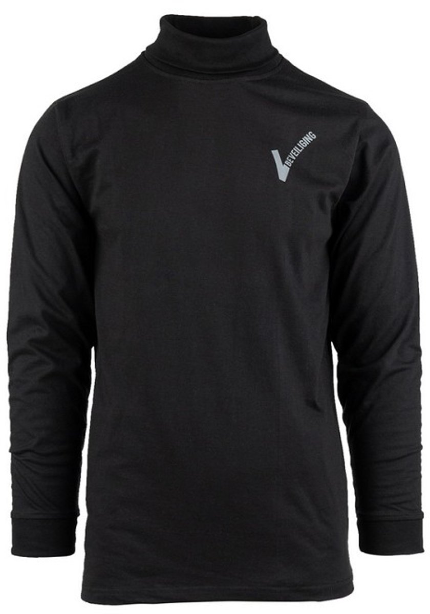 T-shirt beveiliging V-logo lange mouw Zwart