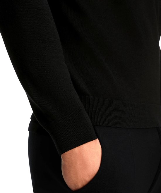 FALKE Basic New Merino Crew Neck elegante klassieker wol trui heren zwart - maat M