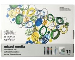 Winsor & Newton 0290180 Mixed Media Illustration Set – Alles-in-één Creatieve Set voor Illustratoren - 11 Delig