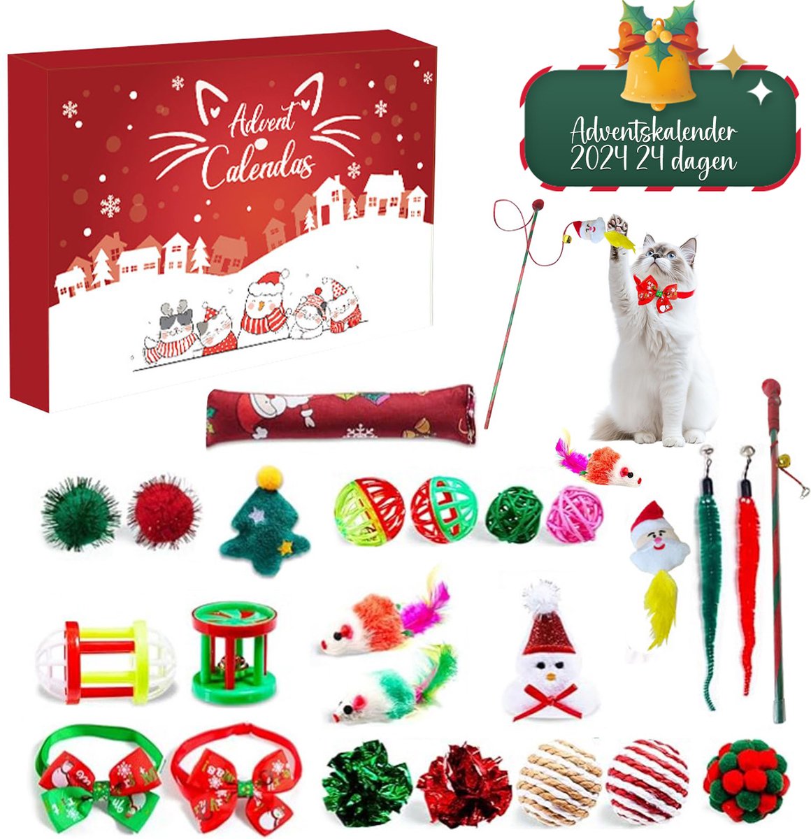Blazelife Kerstbadeend adventskalender voor 2024 - adventskalender - 24 cadeaus met kerstthema - ideaal voor kinderen en huisdieren - Aftelkalender