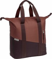 New Looxs ® Oslo Kota - Enkele Fietstas voor Dames - Shopper met Rits - Pakaftas Enkel - Afneembare Boodschappentas - 100% Gerecycled Polyester - Stevig Tas met Haken - 24 Liter - Burgundy-Rust