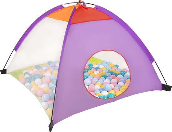 3In1 Speeltent met tunnel, speelplaats ballenbak met 100 ballen voor