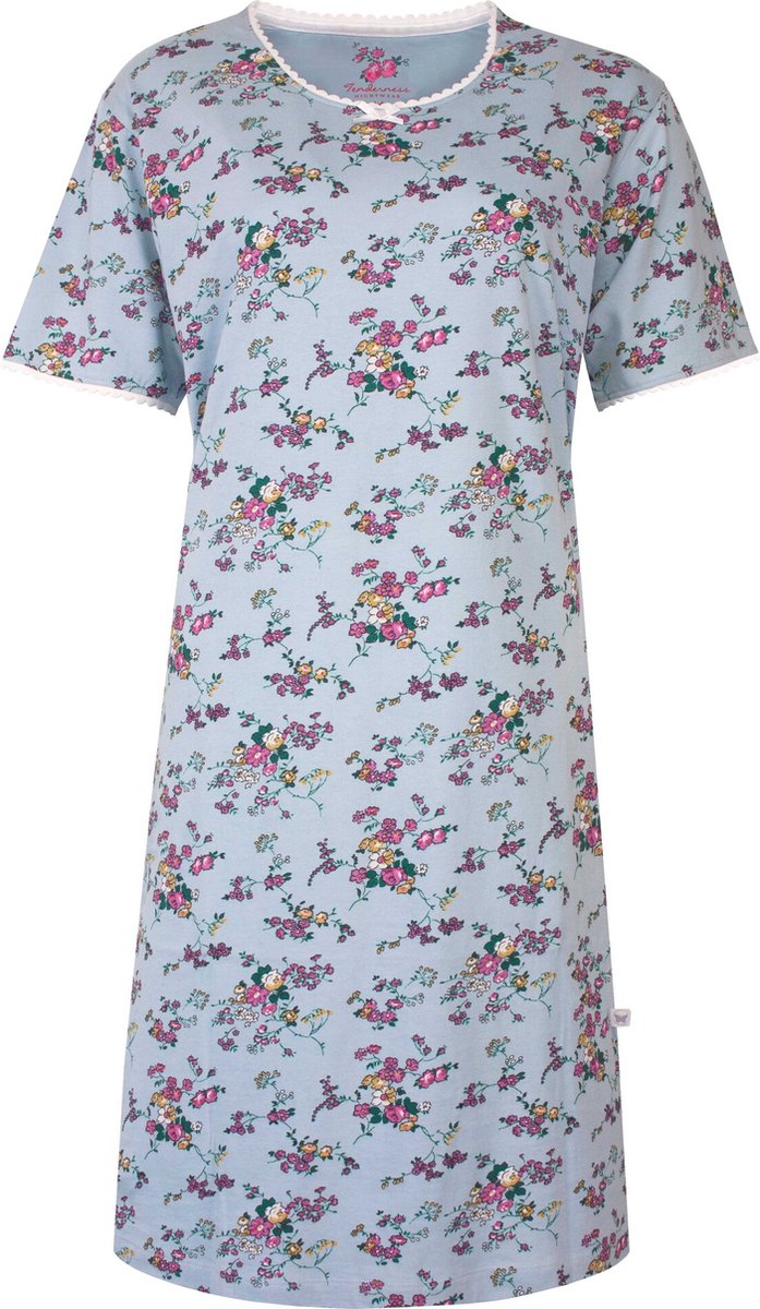 Tenderness Dames Nachthemd - Slaapkleedje - Mint Blauw - Maat L