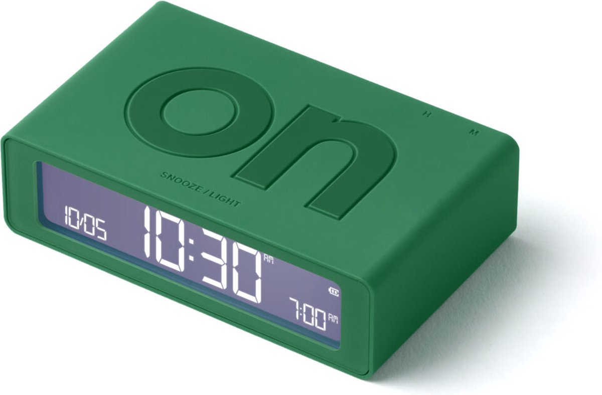 Lexon Flip Mini 8cmx2,3cmx4,9cm LR158 ON OFF Oplaadbare Wekker - Groen