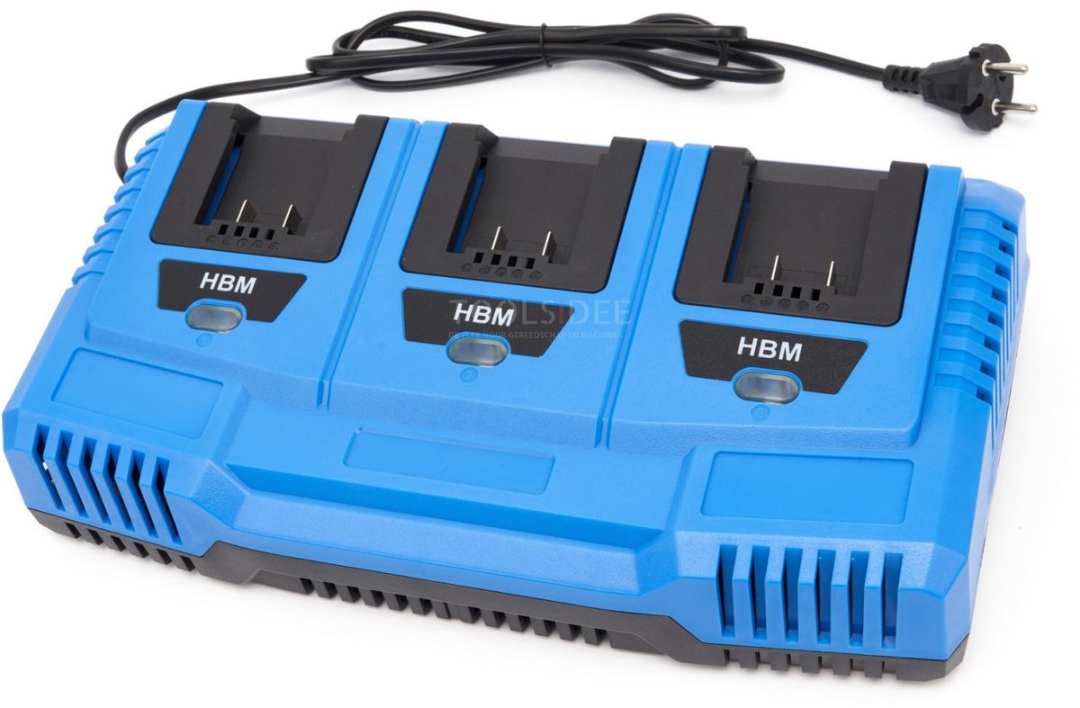 HBM 3-in 1 acculader 3 x 20 V 2, 4 en 5 Ah