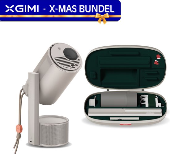 XGIMI MoGo 3 Pro Exclusieve Kerst Bundel met Accessoires - PowerBase Stand - Optische Filter - Opbergcase - Draagbare Smart Projector - Smart Beamer