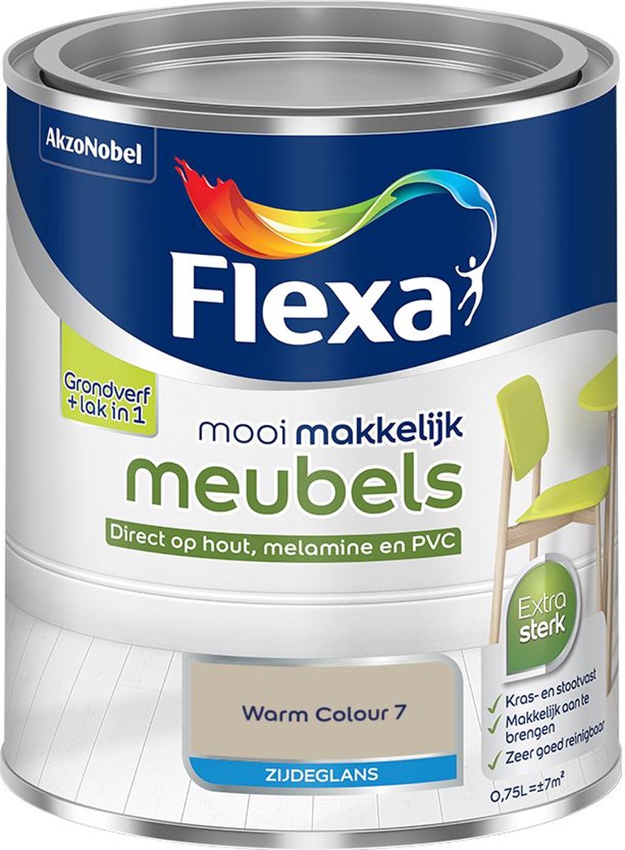 Flexa - Mooi Makkelijk Meubels Zijdeglans - Warm Colour 7 - Mengverf - 0.75 L