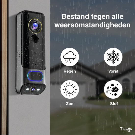 Sunydog Draadloze deurbel met camera, draadloze videocamera slimme deurbel met nachtzicht 480p tweeweg cloudopslag batterij aangedreven tuya app-bediening