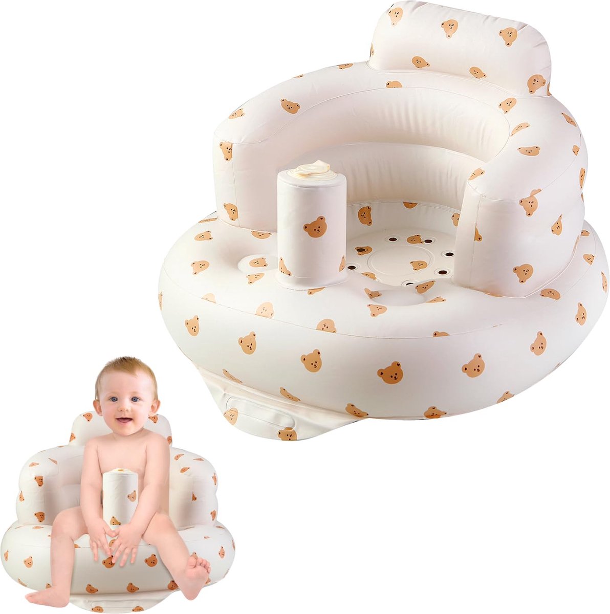 Goedkoopste JGS ® Comfortabele Opblaasbare Babysstoel met Berenontwerp voor Kinderen vanaf 3 Maanden