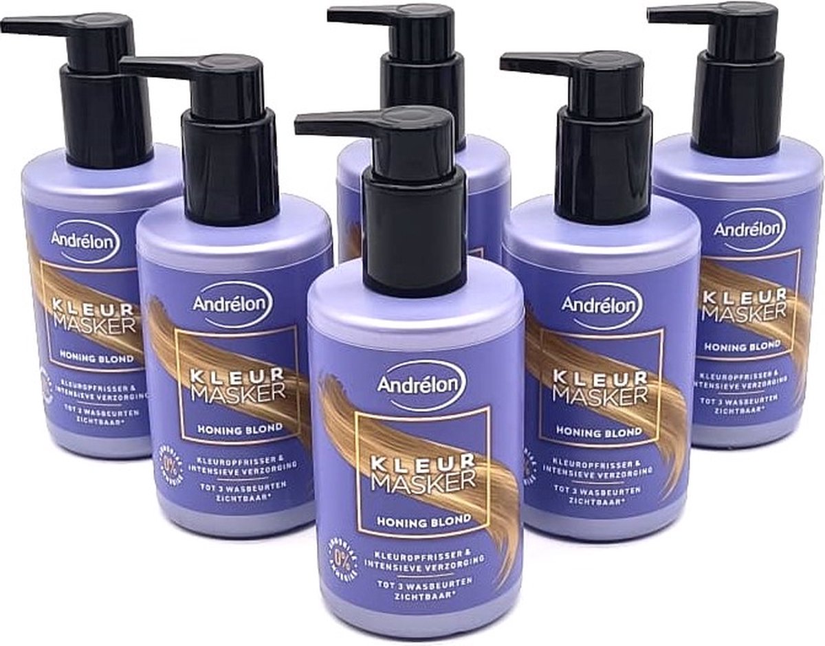 6x Andrélon Kleurmasker - Honing Blond - 200 ml - Haarmasker - Voordeelverpakking
