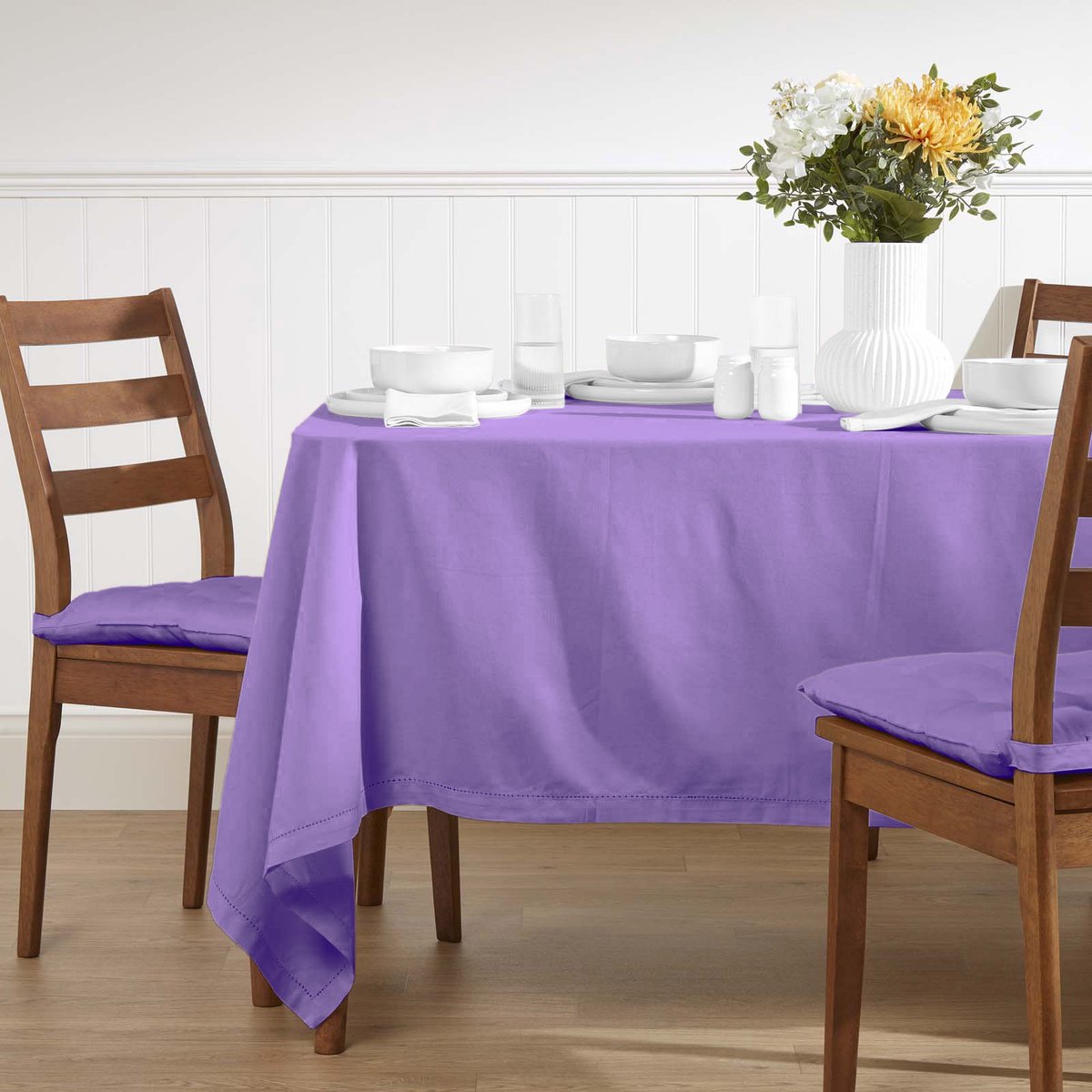 Homescapes tafelkleed paars - 178 x 300 cm, 100% katoen